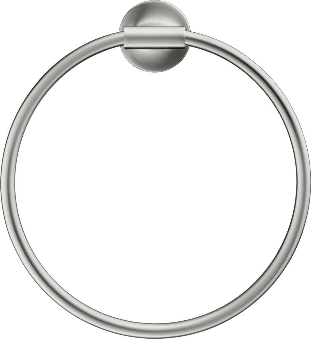Duravit Starck T Wall Mounted Towel Ring 210 x 73 x 228mm - Brushed Stainless Steel - 0099477000 - TAP 'N' SHOWER