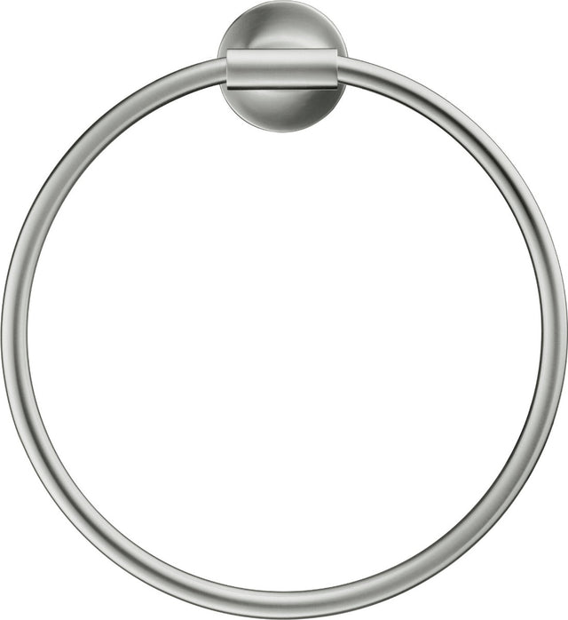 Duravit Starck T Wall Mounted Towel Ring 210 x 73 x 228mm - Brushed Stainless Steel - 0099477000 - TAP 'N' SHOWER