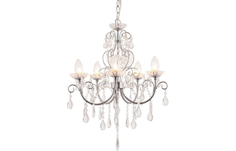 Prystine Lafayette 5 Arm Chandelier Ceiling Light - Chrome - PRIS106303 - TAP 'N' SHOWER
