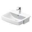 Duravit No.1 Semi - recessed 1TH Washbasin 550mm - White High Gloss - 03765500002 - TAP 'N' SHOWER