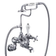 Burlington Claremont Chrome/White Wall Mounted Bath Shower Mixer - CL17 - TAP 'N' SHOWER