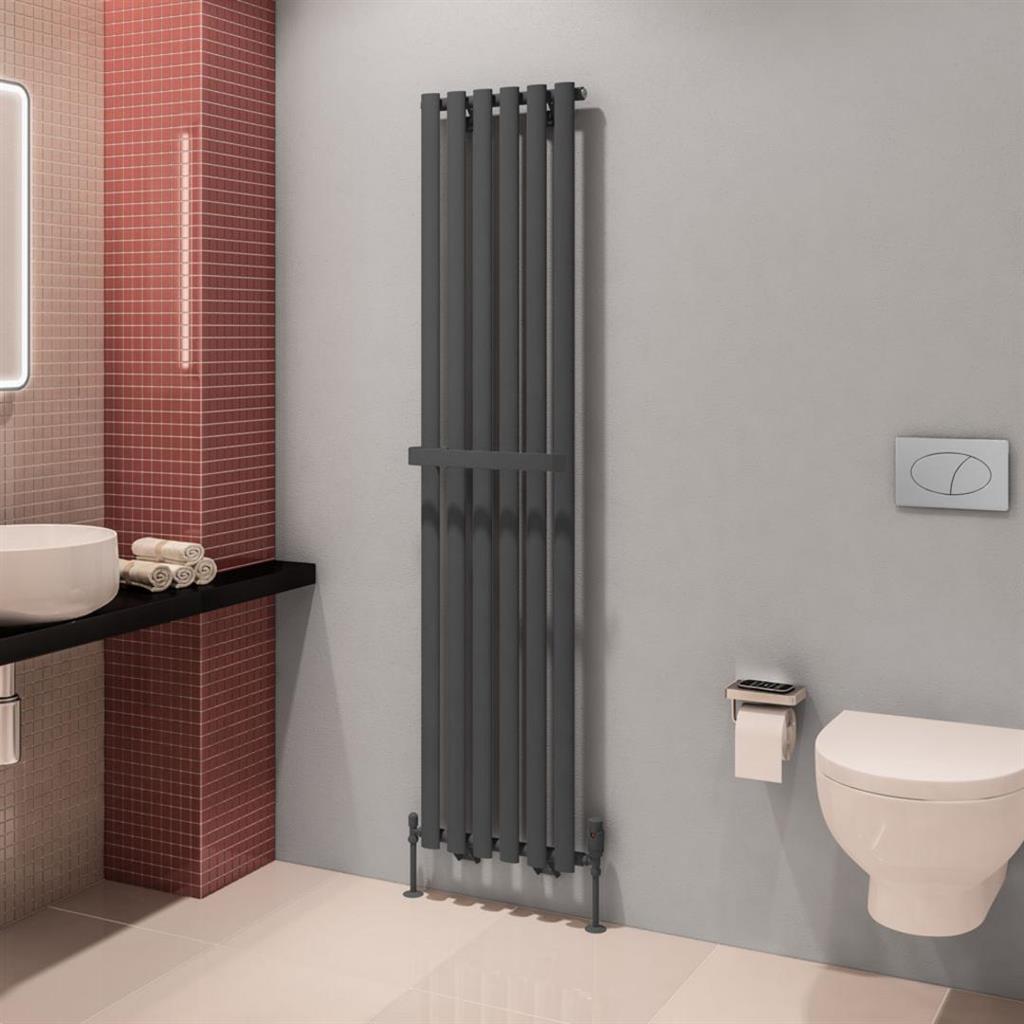 Eastbrook Tunstall Vertical Towel Hanger 420mm - Matt Anthracite - 101.0033 - TAP 'N' SHOWER