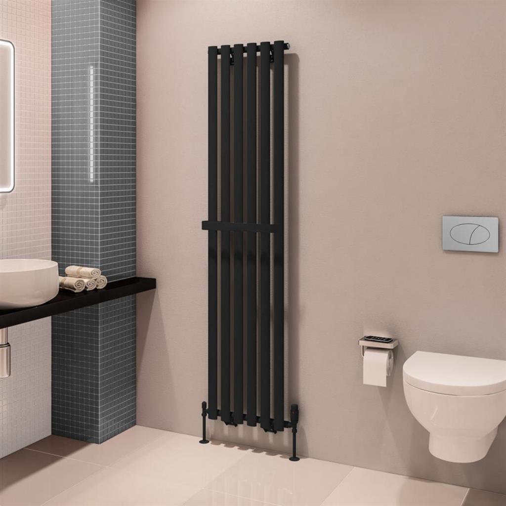 Eastbrook Tunstall Vertical Towel Hanger 420mm - Matt Black - 101.0034 - TAP 'N' SHOWER