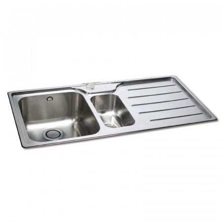 CARRON PHOENIX IBIS INSET 150 stainless steel kitchen sink with 1.5 bowls and right-hand drainer
