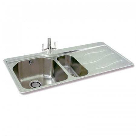 Carron Phoenix MAUI 150 stainless steel kitchen sink with 1.5 bowls and right-hand drainer
