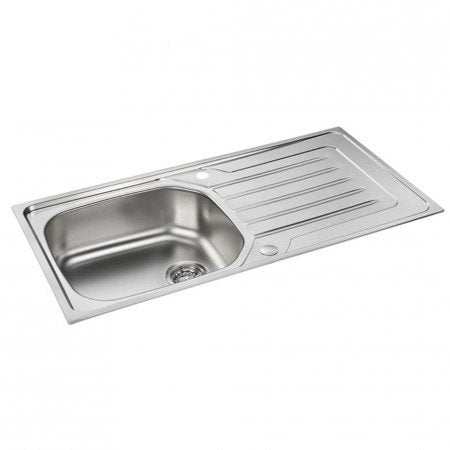 CARRON PHOENIX ONDA 100 stainless steel 1 bowl kitchen sink with drainer, reversible design