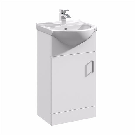 Oakham Alaska Vanity Unit & 1 Tap Hole Basin For Cloakroom 450mm - White - TAP 'N' SHOWER
