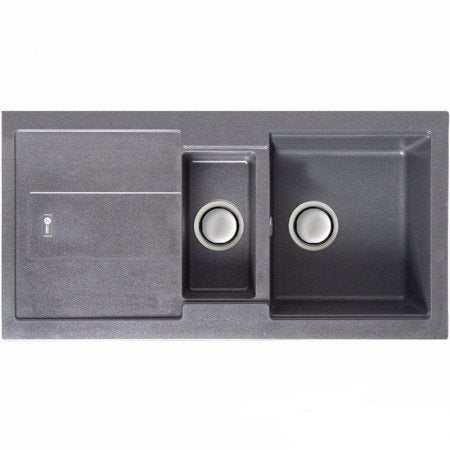 CARRON PHOENIX BALI 150 stone grey 1.5 bowl granite kitchen sink with durable modern design