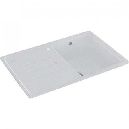 CARRON PHOENIX DEBUT 100 polar white granite single bowl kitchen sink with drainer