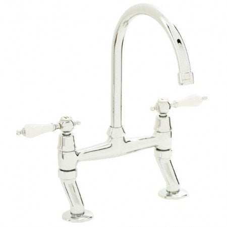 Carron Phoenix Barra Bridge Mixer Kitchen Tap in chrome with dual handles and high-quality durable finish