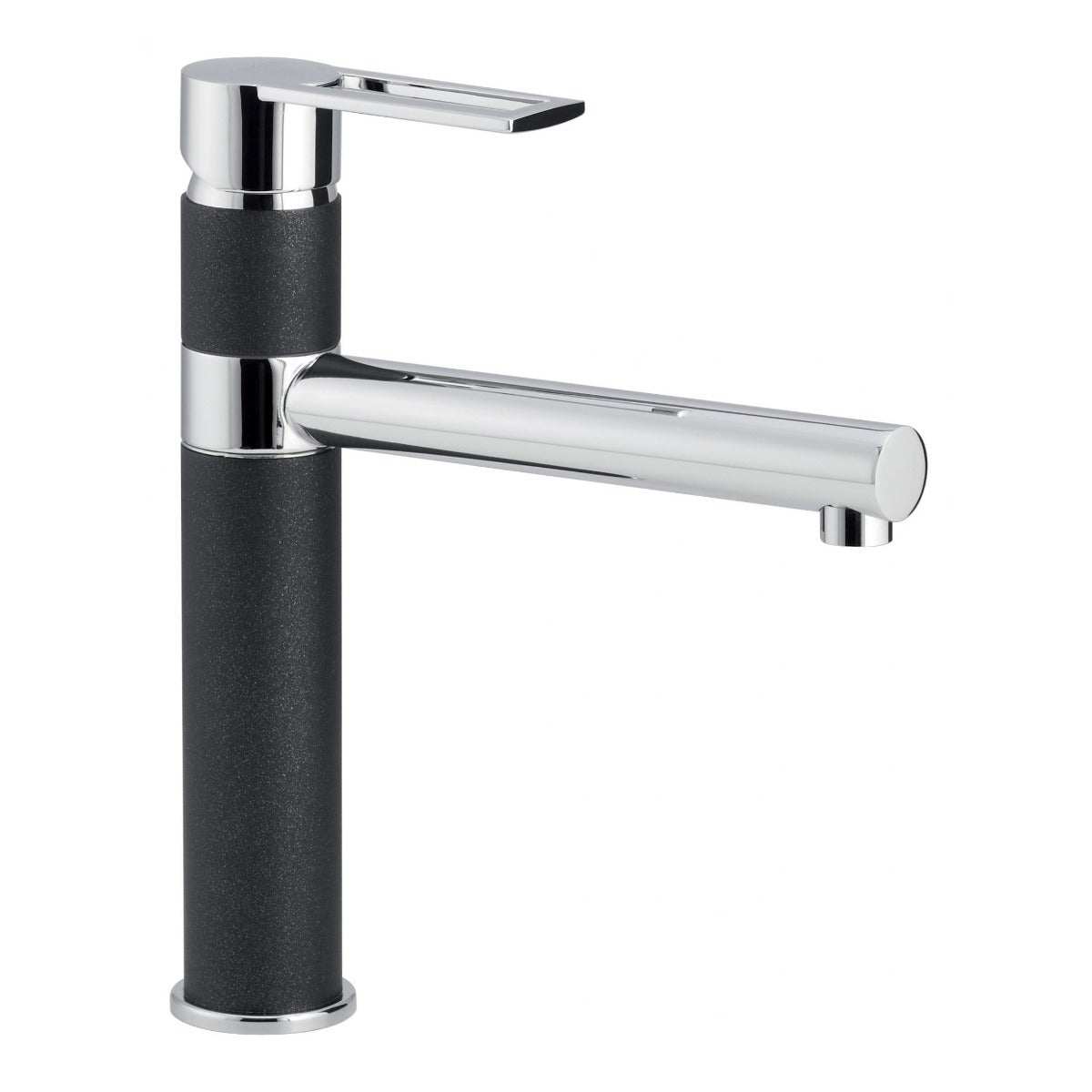 Carron Phoenix Reno jet black single lever kitchen tap with chrome spout