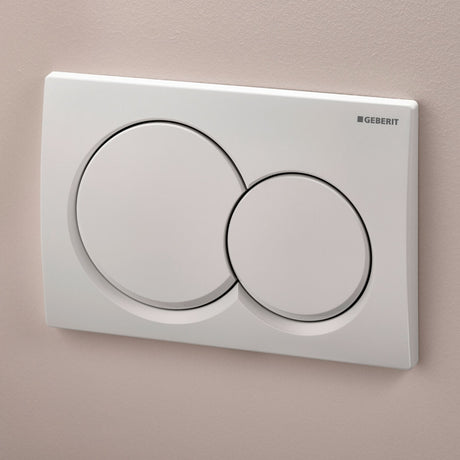 Geberit Alpha01 Round Dual Flush Plate - White - 115.035.11.1 - TAP 'N' SHOWER