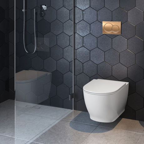 Geberit Alpha01 Round Dual Flush Plate - Red Gold - 115.035.QA.1 - TAP 'N' SHOWER