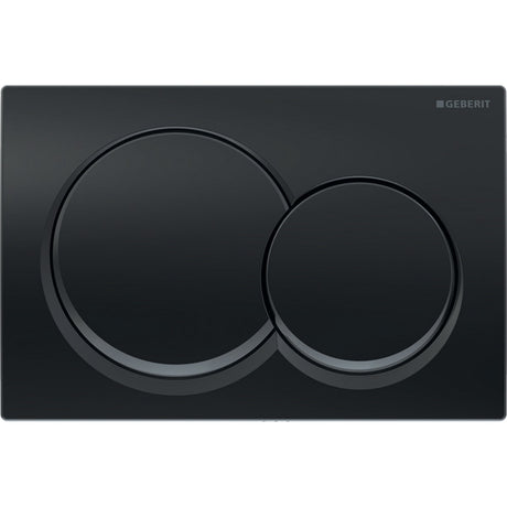 Geberit Alpha01 Round Dual Flush Plate - Black Chrome - 115.035.QC.1 - TAP 'N' SHOWER