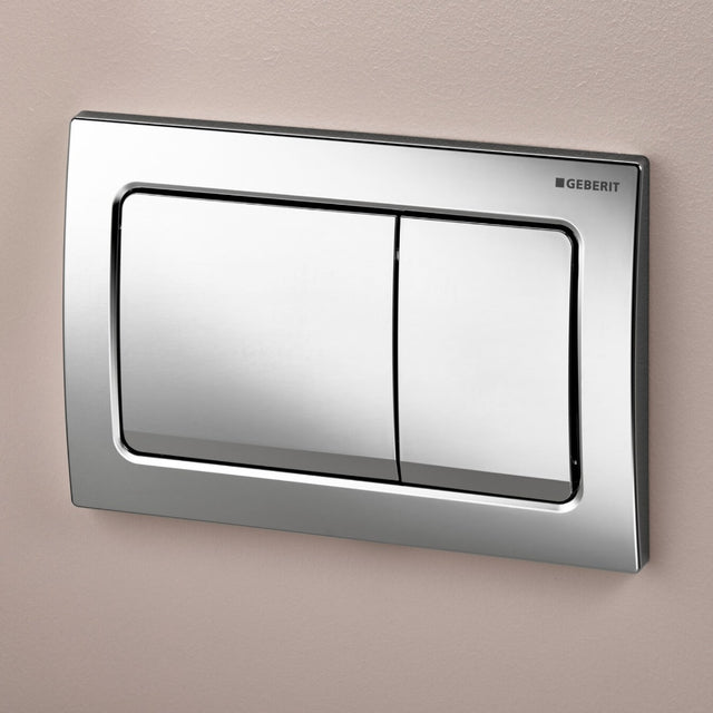 Geberit Alpha01 Square Dual Flush Plate - Chrome - 115.055.21.1 - TAP 'N' SHOWER