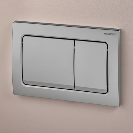 Geberit Alpha01 Square Dual Flush Plate - Matt Chrome - 115.055.46.1 - TAP 'N' SHOWER