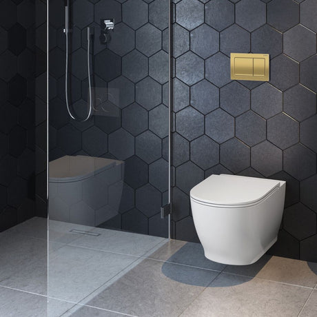 Geberit Alpha01 Square Dual Flush Plate - Brass - 115.055.QE.1 - TAP 'N' SHOWER