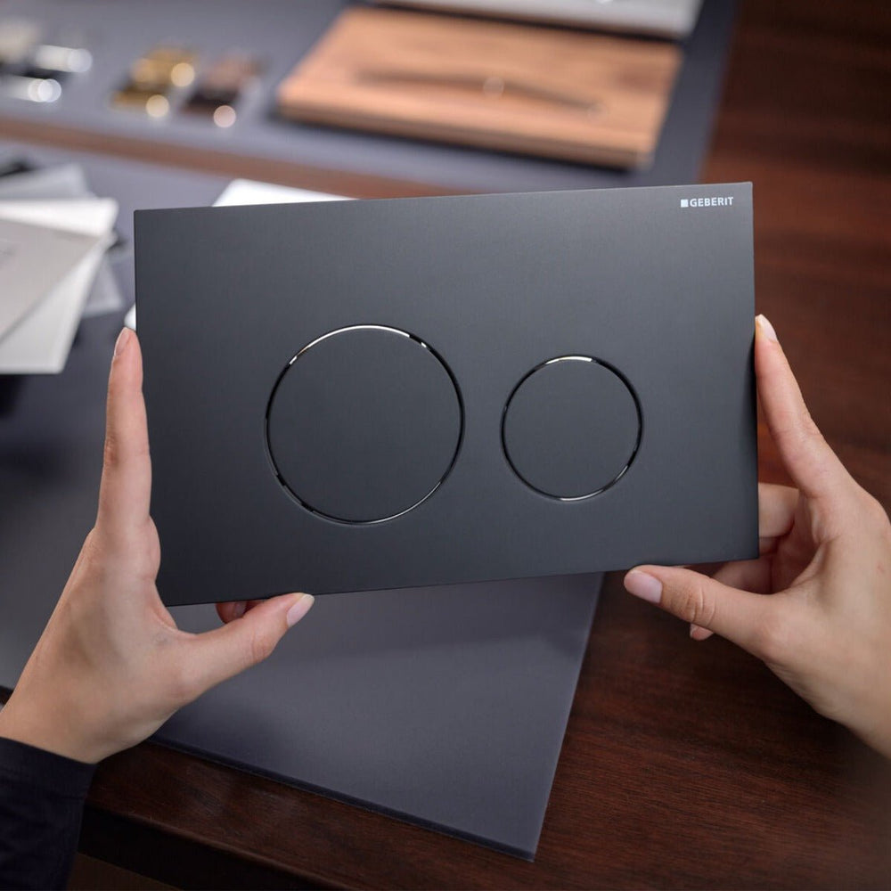 Geberit Sigma40 Round WC Dual Flush Plate - Matt Black - 115.628.14.1 - TAP 'N' SHOWER