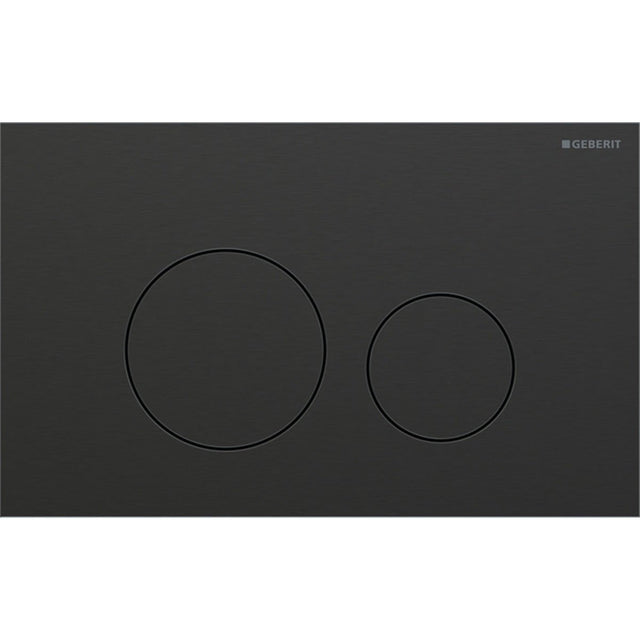 Geberit Sigma40 Round WC Dual Flush Plate - Brushed Black Chrome - 115.628.QD.1 - TAP 'N' SHOWER