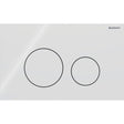 Geberit Sigma40 Round WC Dual Flush Plate - White Glass - 115.628.SI.1 - TAP 'N' SHOWER