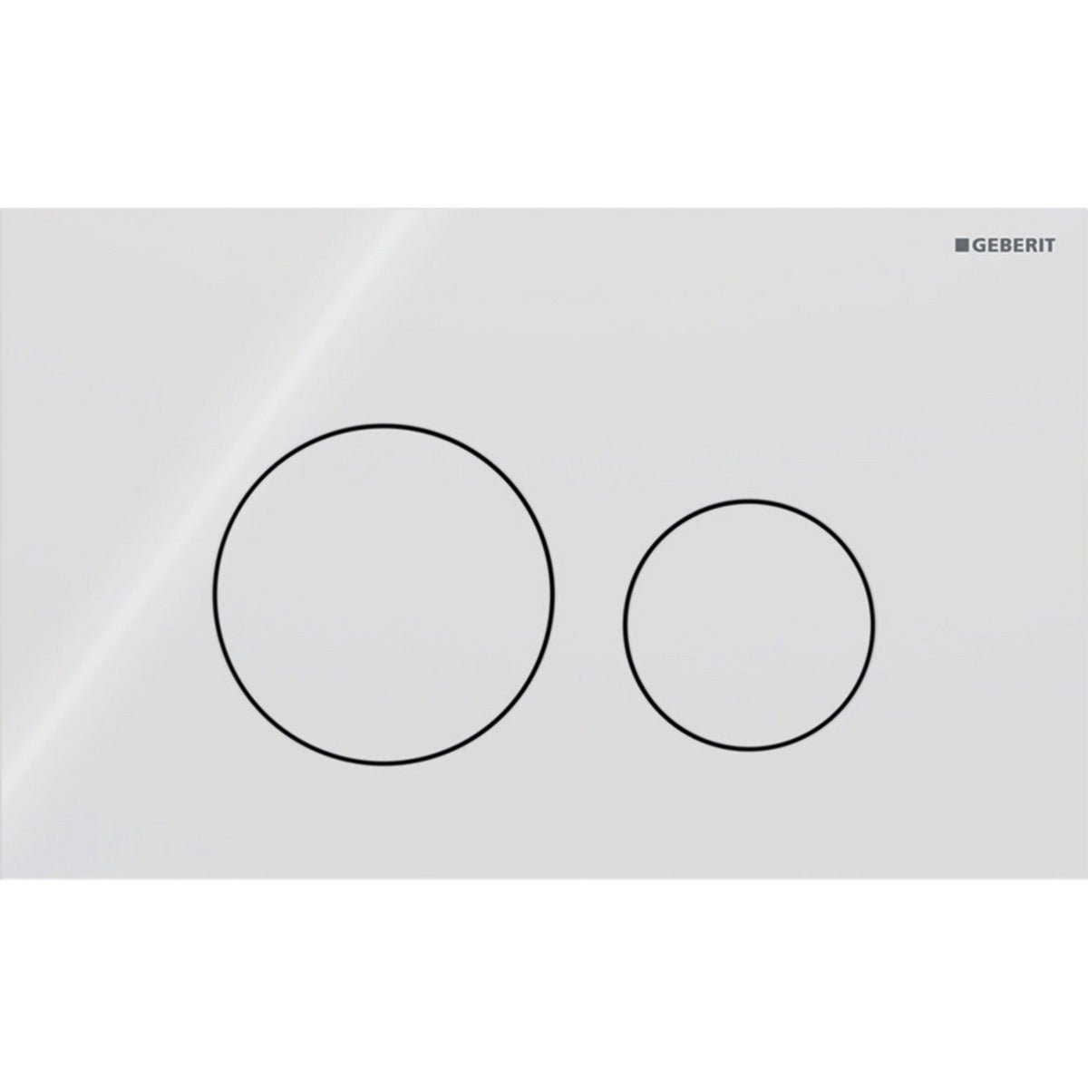 Geberit Sigma40 Round WC Dual Flush Plate - White Glass - 115.628.SI.1 - TAP 'N' SHOWER