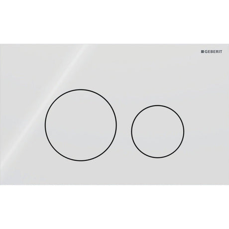 Geberit Sigma40 Round WC Dual Flush Plate - White Glass - 115.628.SI.1 - TAP 'N' SHOWER