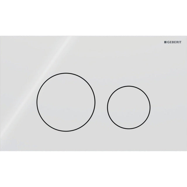 Geberit Sigma40 Round WC Dual Flush Plate - White Glass - 115.628.SI.1 - TAP 'N' SHOWER