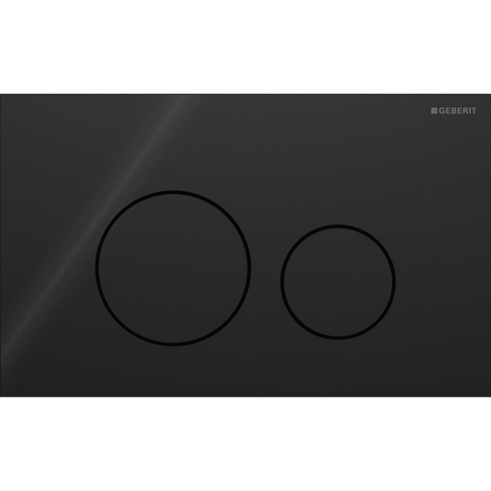 Geberit Sigma40 Round WC Dual Flush Plate - Black Glass - 115.628.SJ.1 - TAP 'N' SHOWER