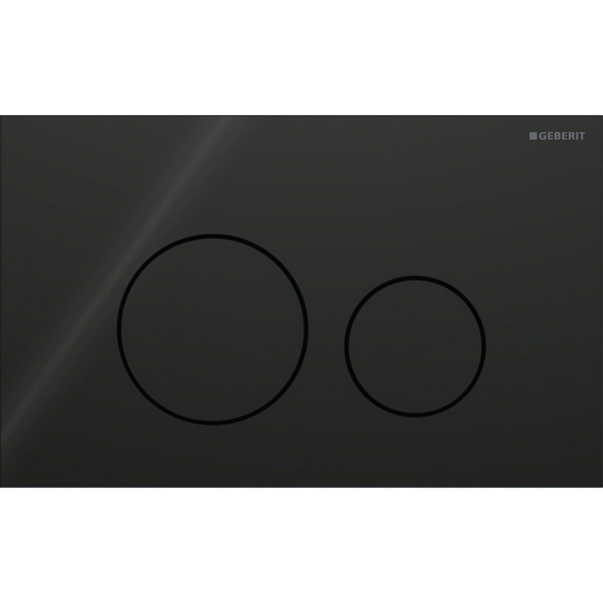 Geberit Sigma40 Round WC Dual Flush Plate - Black Glass - 115.628.SJ.1 - TAP 'N' SHOWER