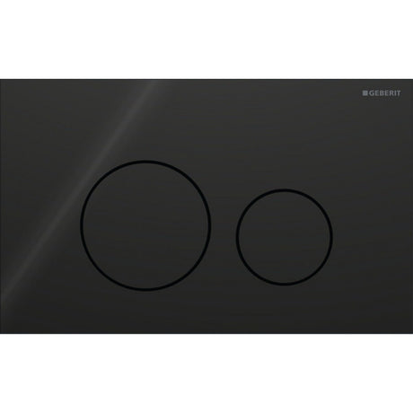 Geberit Sigma40 Round WC Dual Flush Plate - Black Glass - 115.628.SJ.1 - TAP 'N' SHOWER