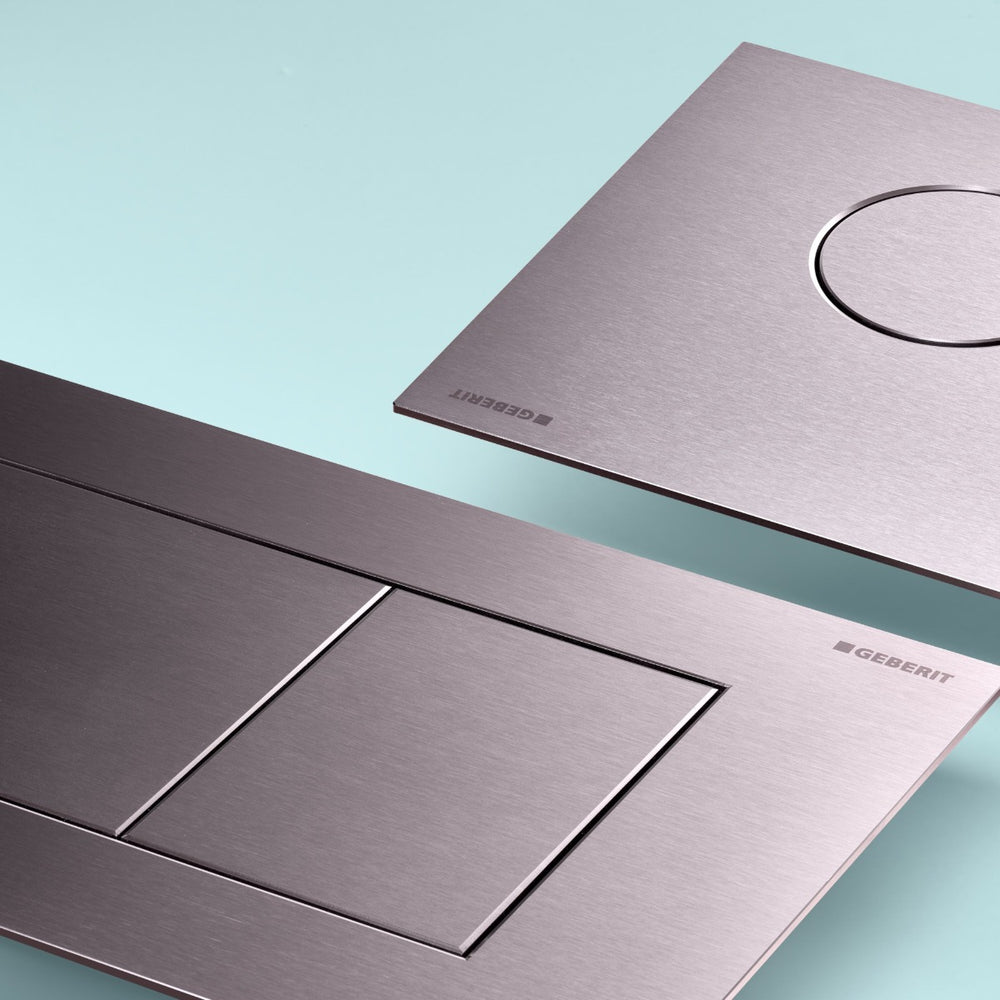 Geberit Sigma40 Square WC Dual Flush Plate - Brushed Stainless Steel - 115.629.FW.1 - TAP 'N' SHOWER