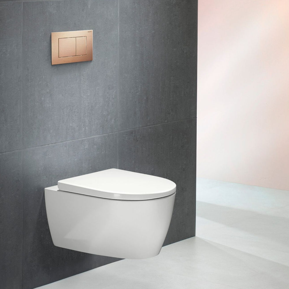 Geberit Sigma40 Square WC Dual Flush Plate - Brushed Red Gold - 115.629.QB.1 - TAP 'N' SHOWER