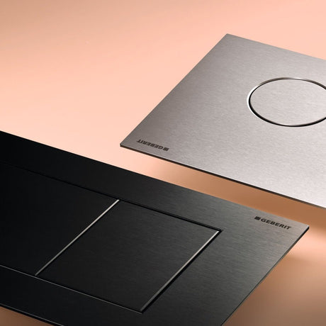 Geberit Sigma40 Square WC Dual Flush Plate - Brushed Black Chrome - 115.629.QD.1 - TAP 'N' SHOWER