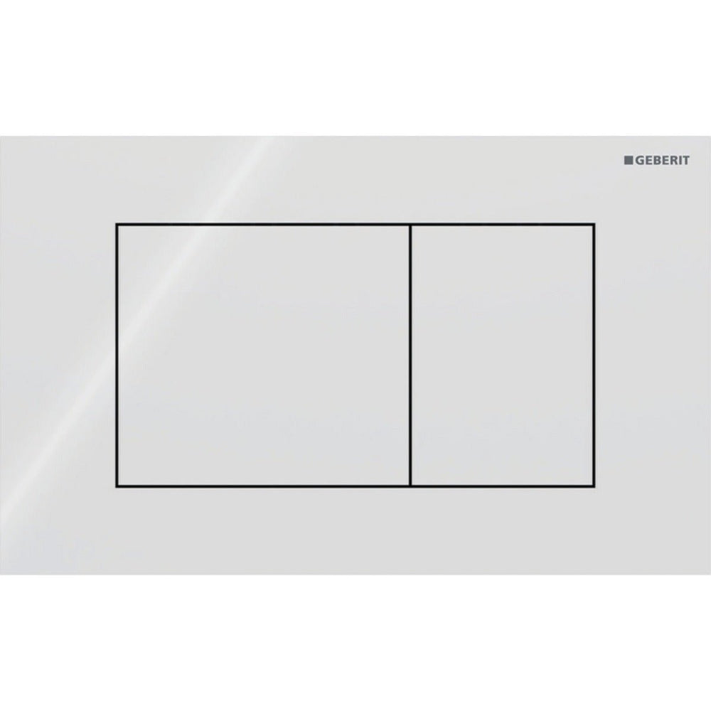 Geberit Sigma40 Square WC Dual Flush Plate - White Glass - 115.629.SI.1 - TAP 'N' SHOWER