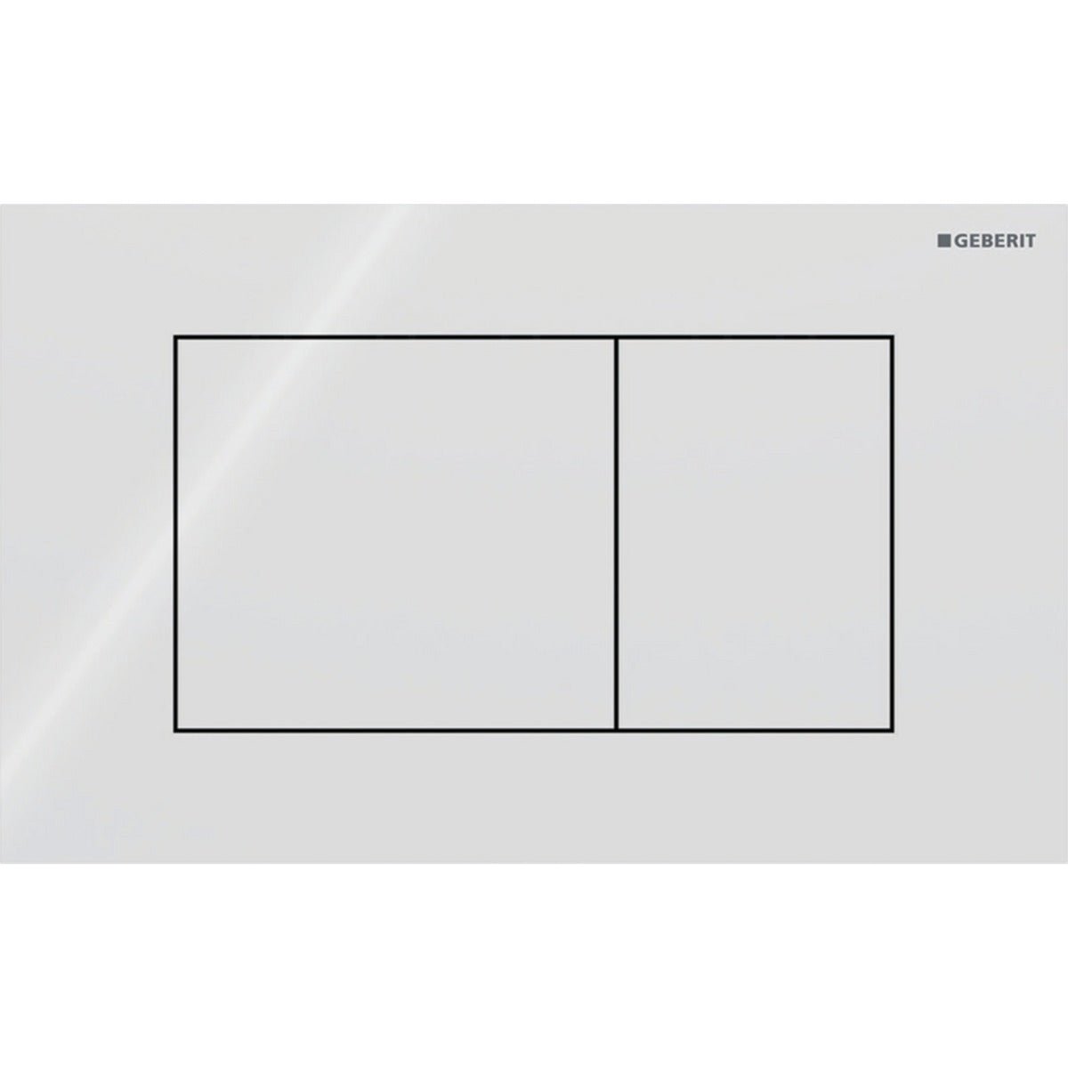 Geberit Sigma40 Square WC Dual Flush Plate - White Glass - 115.629.SI.1 - TAP 'N' SHOWER