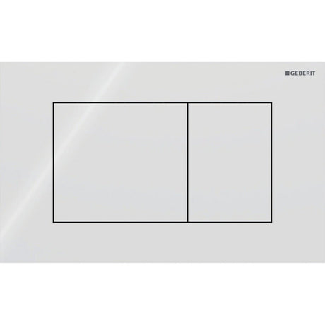 Geberit Sigma40 Square WC Dual Flush Plate - White Glass - 115.629.SI.1 - TAP 'N' SHOWER