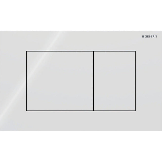 Geberit Sigma40 Square WC Dual Flush Plate - White Glass - 115.629.SI.1 - TAP 'N' SHOWER