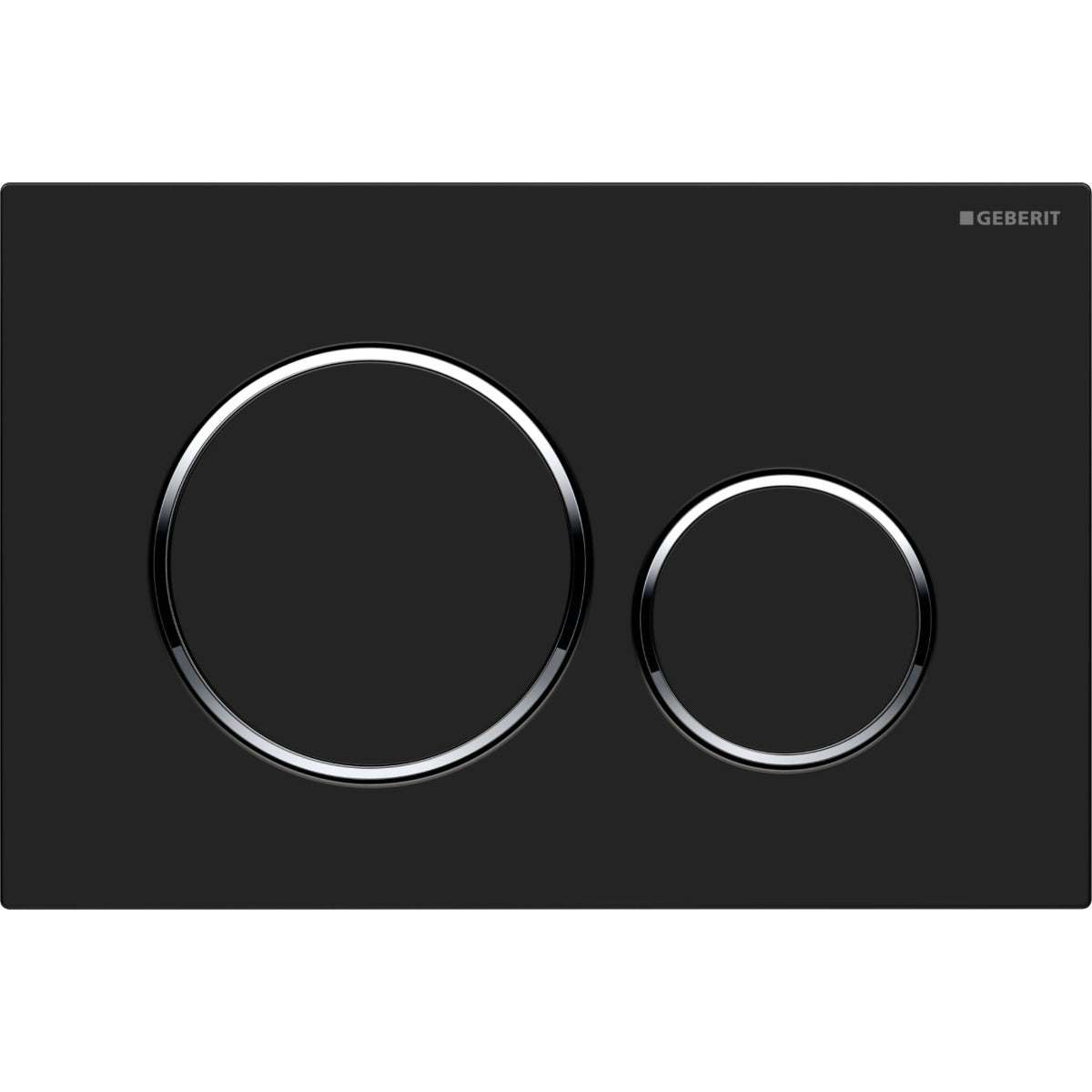 Geberit Sigma20 Modern Rectangular Dual Flush Plate - Matt Black - 115.882.14.1 - TAP 'N' SHOWER