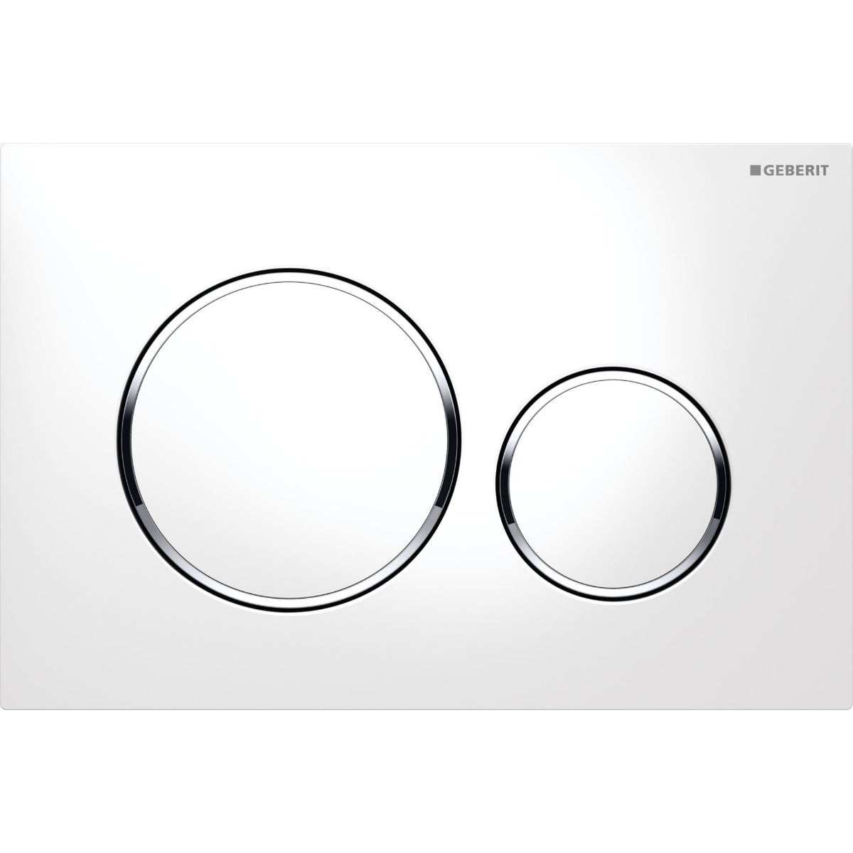 Geberit Sigma20 Modern Dual Flush Plate - White/Gloss Chrome - 115.882