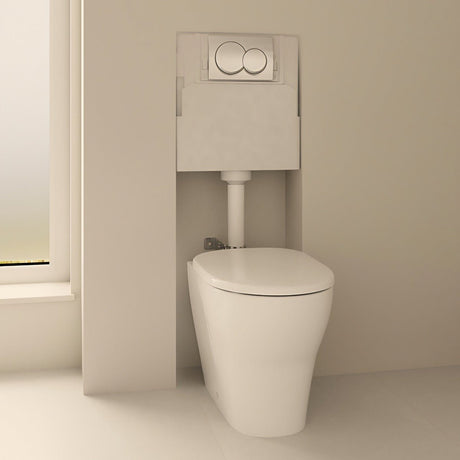 Geberit Back - to - Wall 4 - in - 1 Cistern Flush Plate Selnova Rimless Pan and Soft Close Seat Pack - White - 118.363.21.2 - TAP 'N' SHOWER