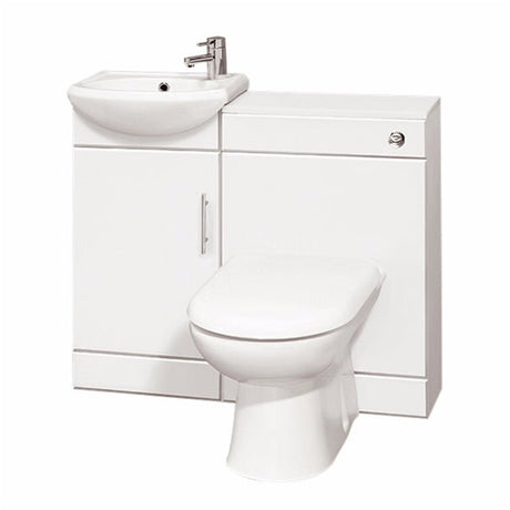 Oakham Alaska Toilet & 1 Tap Hole Basin Furniture Pack INC Toilet & Washbasin 1 Door - 950mm - White - TAP 'N' SHOWER