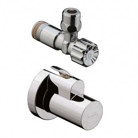 Hansgrohe Angle Valve with 3/8" connection and sleek cover in polished chrome finish