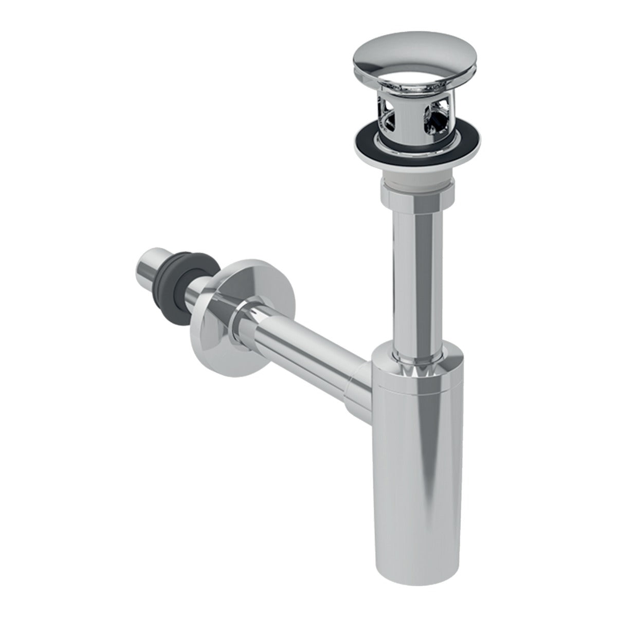 Geberit Washbasin Drain with Trap & Waste Plug with Push Actuation - Gloss Chrome - 151.021.21.1 - TAP 'N' SHOWER