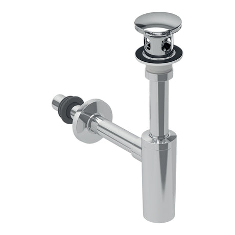 Geberit Washbasin Drain with Trap & Waste Plug with Push Actuation - Gloss Chrome - 151.021.21.1 - TAP 'N' SHOWER