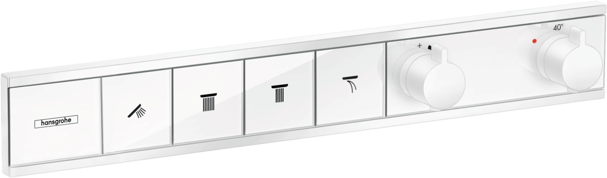 Hansgrohe Rainselect Thermostat For Concealed Installation For 4 Functions - Matt White - 15382700 - TAP 'N' SHOWER