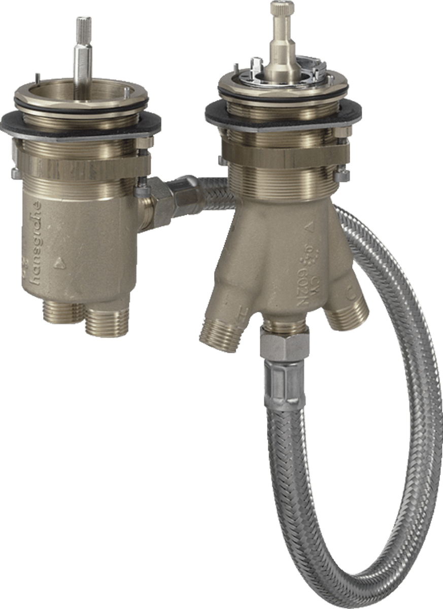 Hansgrohe Basic Set For 2 - hole Rim - mounted Thermostatic Bath Mixer - 13550180 - TAP 'N' SHOWER