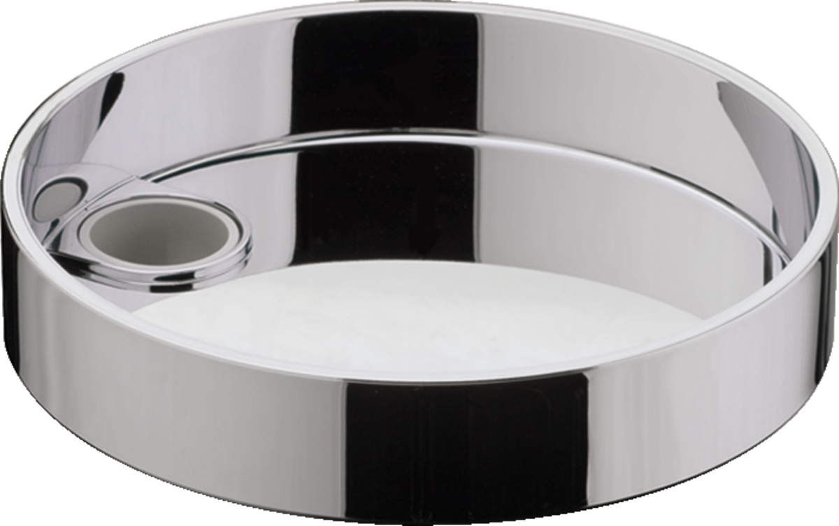 Hansgrohe Casetta Soap Dish S Puro in chrome with sleek, round design and removable easy-clean feature.