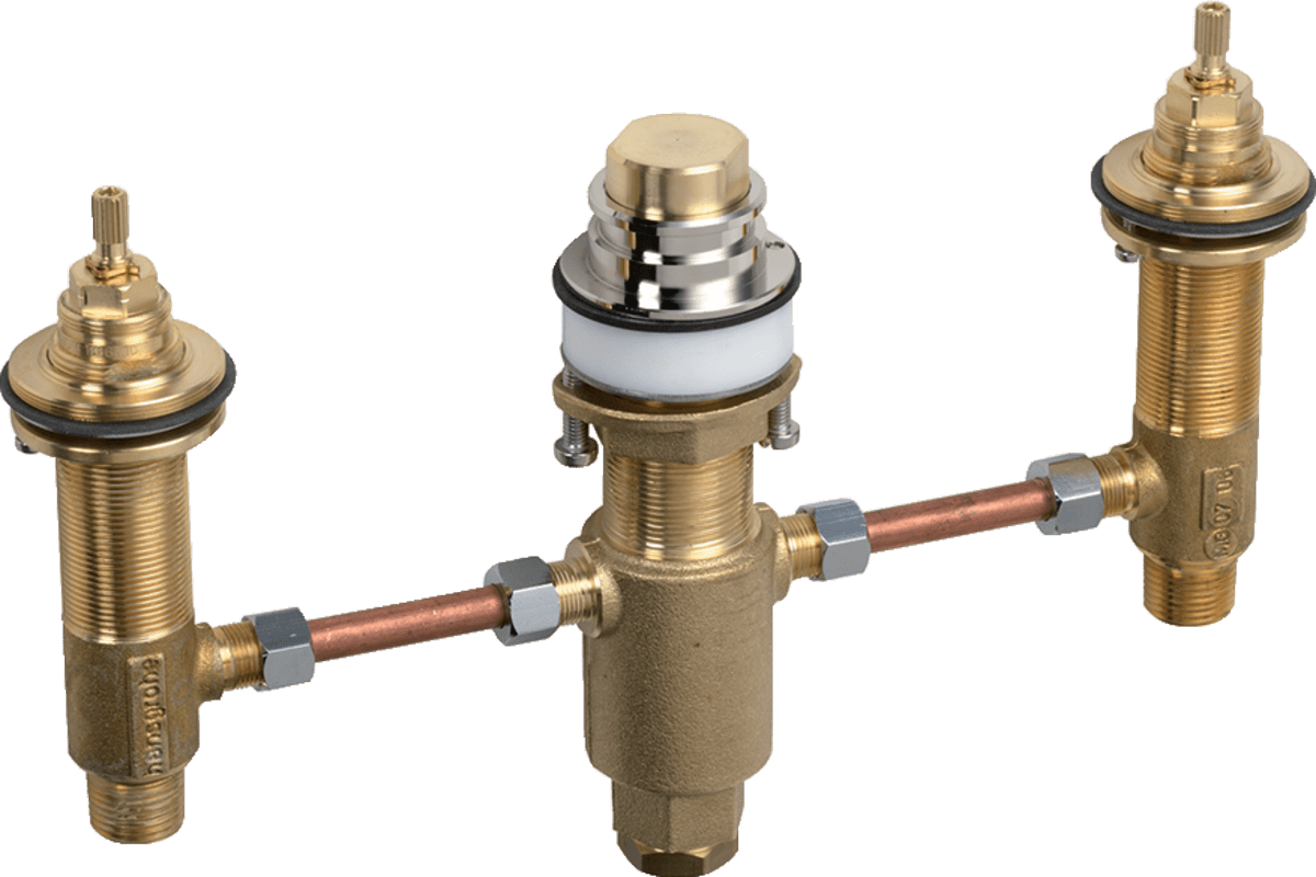 Hansgrohe Basic Set For 3 - hole Rim - mounted Bath Mixer - 13233180 - TAP 'N' SHOWER