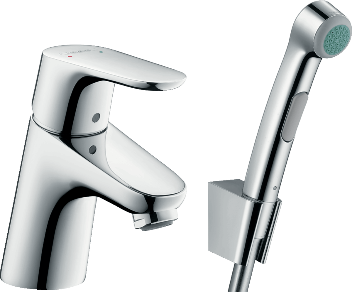 Hansgrohe Focus Single Lever Basin Mixer 70 With Bidet Spray And Shower Hose 160 Cm - Chrome - 31926000 - TAP 'N' SHOWER