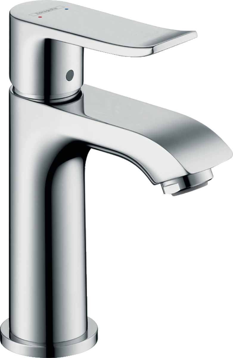 Hansgrohe Metris Single Lever Basin Mixer 100 chrome faucet for cloakroom basins without waste with EcoSmart and QuickClean technology